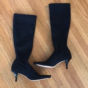 Cole Haan stretchy fabric heeled Trisha boots